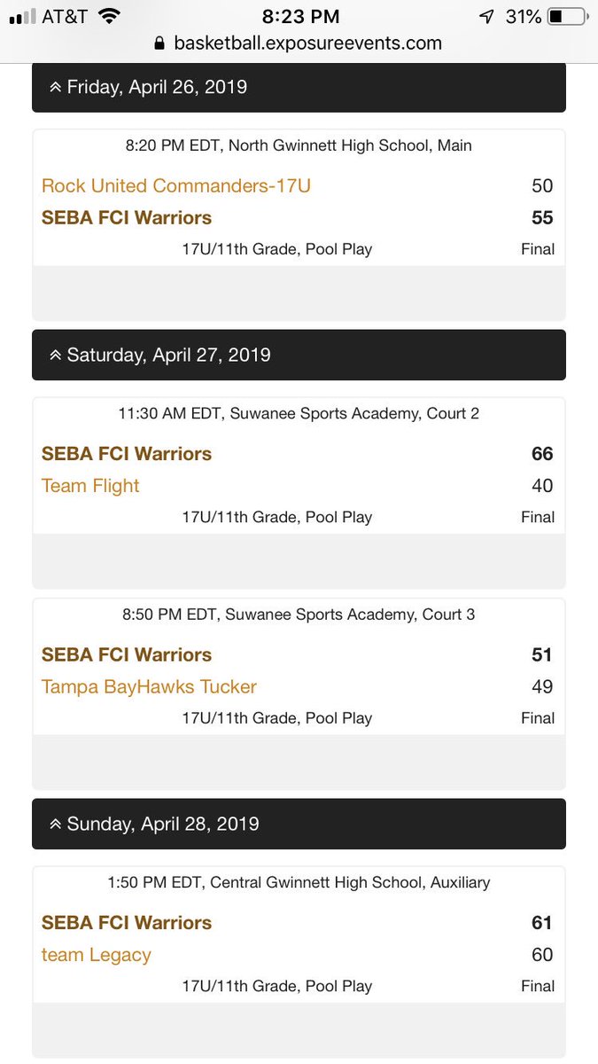 Proud of our 17u SEBA FCI Warriors going an undefeated 4-0 this weekend in <a href="/hoopseen/">HoopSeen</a> ATL Jam.

Guys played hard, together, &amp; with purpose. 

Let’s keep working &amp; improving! #AllGlory2God

<a href="/TaiYoungHoops/">Tai Young</a> <a href="/JustinDYoung/">Justin Young</a> <a href="/KyleSandy355/">Kyle Sandy</a> <a href="/TMarkwith14/">Trent Markwith</a> @DMcDonaldRivals <a href="/HypesouthMedia/">Hypesouth Media & Athletics</a>