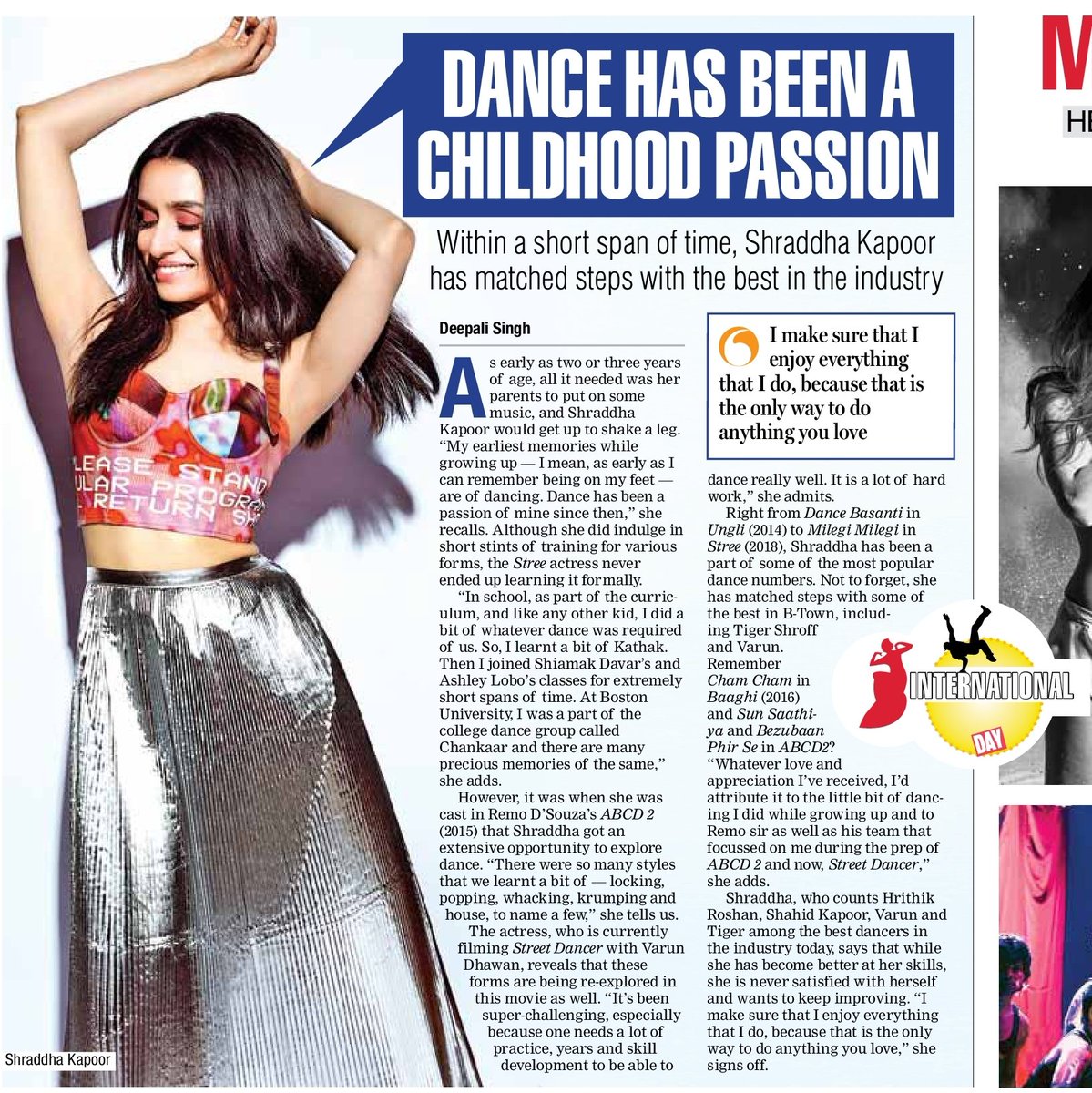WeLoveShraddhaK's tweet image. Dance has been a childhood passion 💕💃✨ - @ShraddhaKapoor 

#StreetDancer #abcd2