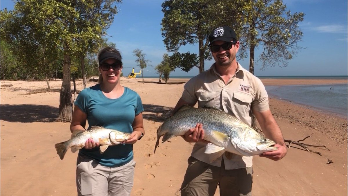 HelifishDarwin's tweet photo. Daniel and Megs...double hook up. And the best is yet to come. 🎣🚁

#helifish #seeaustralia #ntaustralia #tourismtopend #fishing #northernterritory #dothent #cuinthent #barrafishing #darwin #fishinglife #fishingcouple https://t.co/G5vKG6Cvot