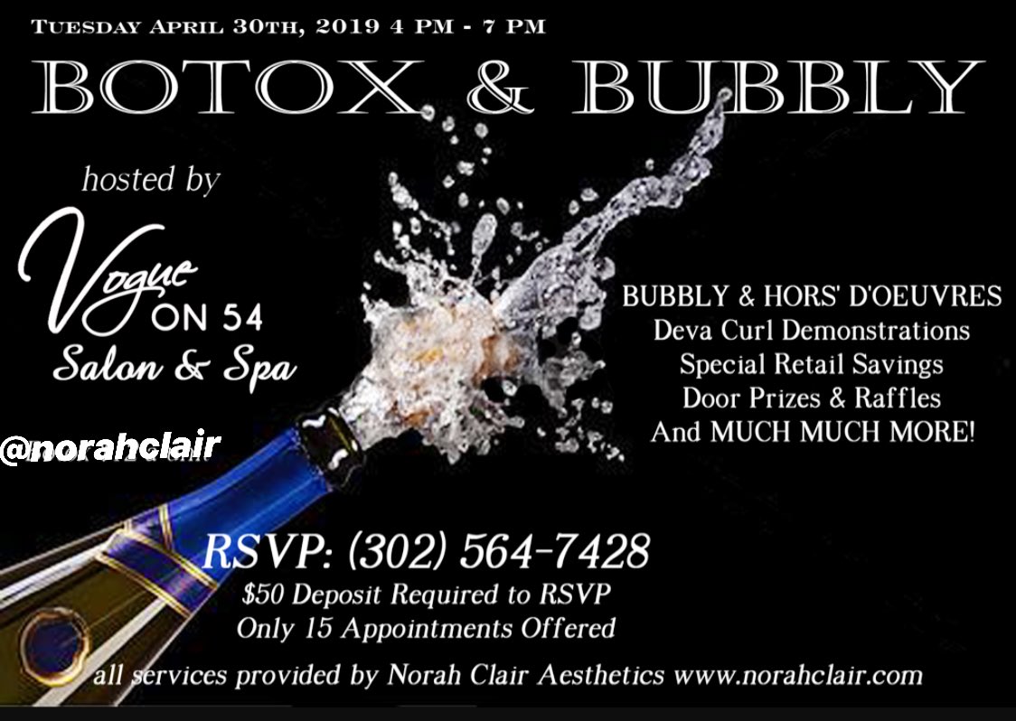 norahclair's tweet photo. Excited to collaborate with @VogueOn54 for our first Botox & Bubbly at the Beach! Life is truly better at the beach @LiveBayside #norahclair #fenwickisland #Vogue #Botox #beachparty #beauty #spa https://t.co/qEijeXcYiV