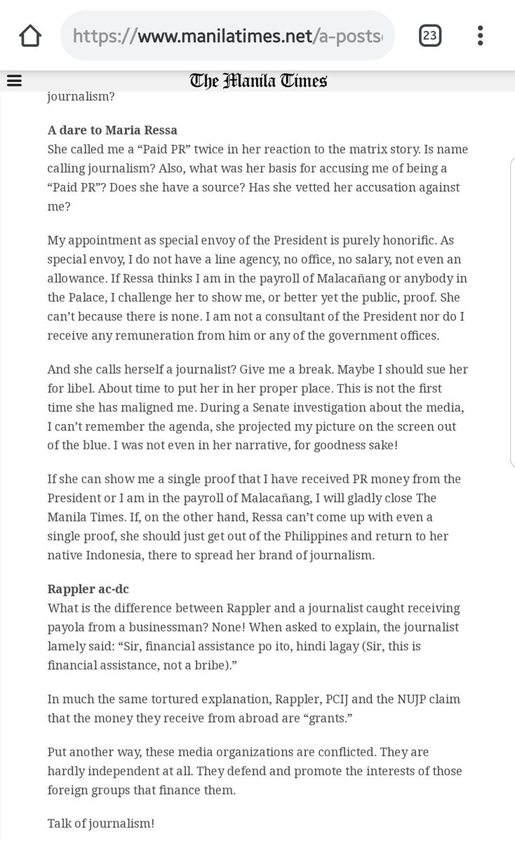 AltPhilMedia's tweet photo. Looks like @rapplerdotcom @mariaressa is collecting not only foreign funds but cases too. Care to comment on Dr Angs dare @mariaressa ? https://t.co/own0whbJMW
