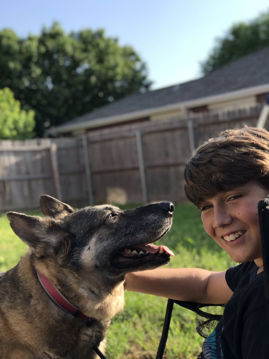 fsp80's tweet image. 2 best friends. 2016 Roxie on her freedom ride with my son and 2019 enjoying her best buddy. #AdoptDontShop #mansbestfriend #shelterdogtofamilydog