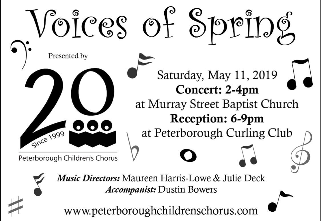 ptbo_chorus's tweet photo. Come hear us May 11 as we celebrate 20 years, premier a beautiful song by Barbara Monahan and say goodbye to Maureen Harris-Lowe https://t.co/S5rPP2EnrR
