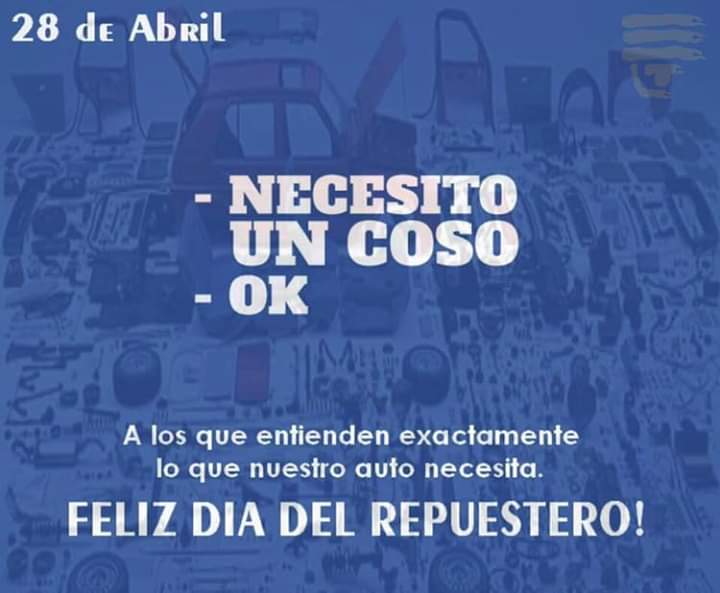 CarxonService's tweet image. A todos los colegas!
Felíz día del Repuestero!