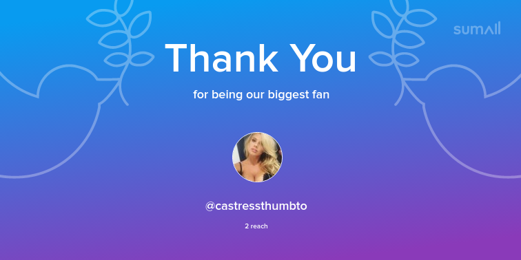 Our biggest fans this week: @castressthumbto. Thank you! via sumall.com/thankyou?utm_s…