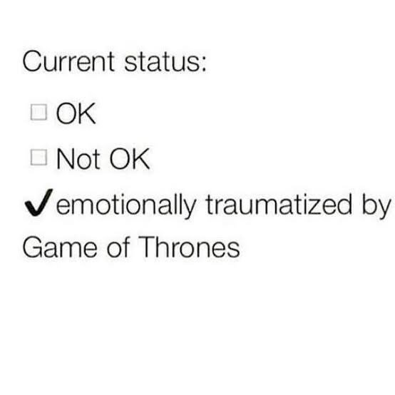 JakaNeu's tweet photo. Me after episode 3. Literally. #ForTheThrone #GameOfThrones https://t.co/8SKT0nCt22