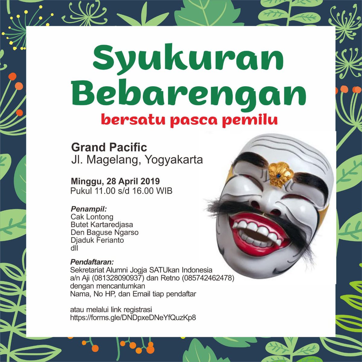 RepnasD's tweet photo. Repnas DIY Untuk Jokowi Ma'ruf https://t.co/o3sNHDN10W