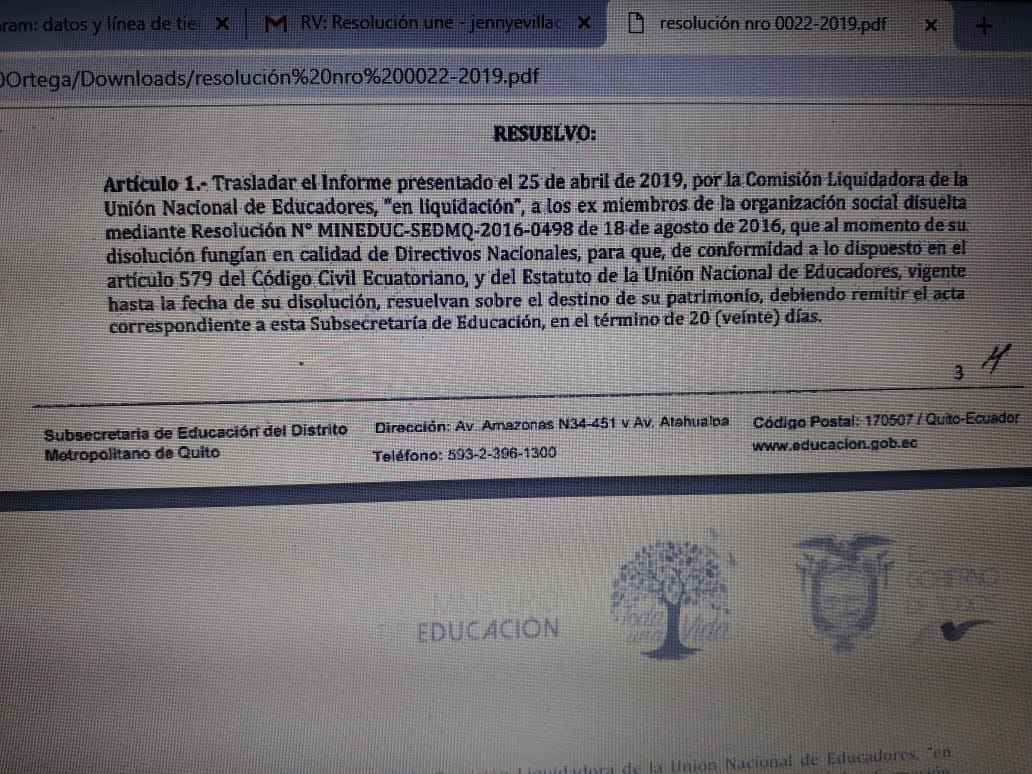 WilmerSantacru3's tweet photo. TERRIBLE!!
Subsecretaría de Quito devuelve los bienes a una organización que legalmente no existe!
Esos bienes no son de los "dirigentes" anteriores,son bienes del magisterio!
Ministro y Subsecretario serán cómplices de un nuevo atraco al magisterio?
#DespiertaMagisterio! https://t.co/Z32nt6lRiT