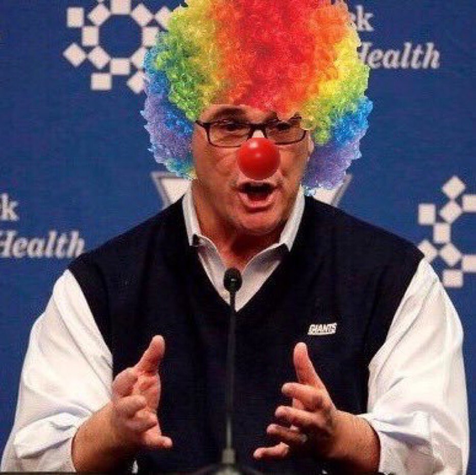 OldJerzey76's tweet photo. Please Football Gods..... please let Gettleman wear this wig & nose whence he lifts up the #NYGiants 5th Lombardi Trophy! It will be sweeter than beating the undefeated Patriots and the T.O. That's My Quarterback meltdown #NYG #BigBlue #Gettlemania https://t.co/w4qL1kOM5X