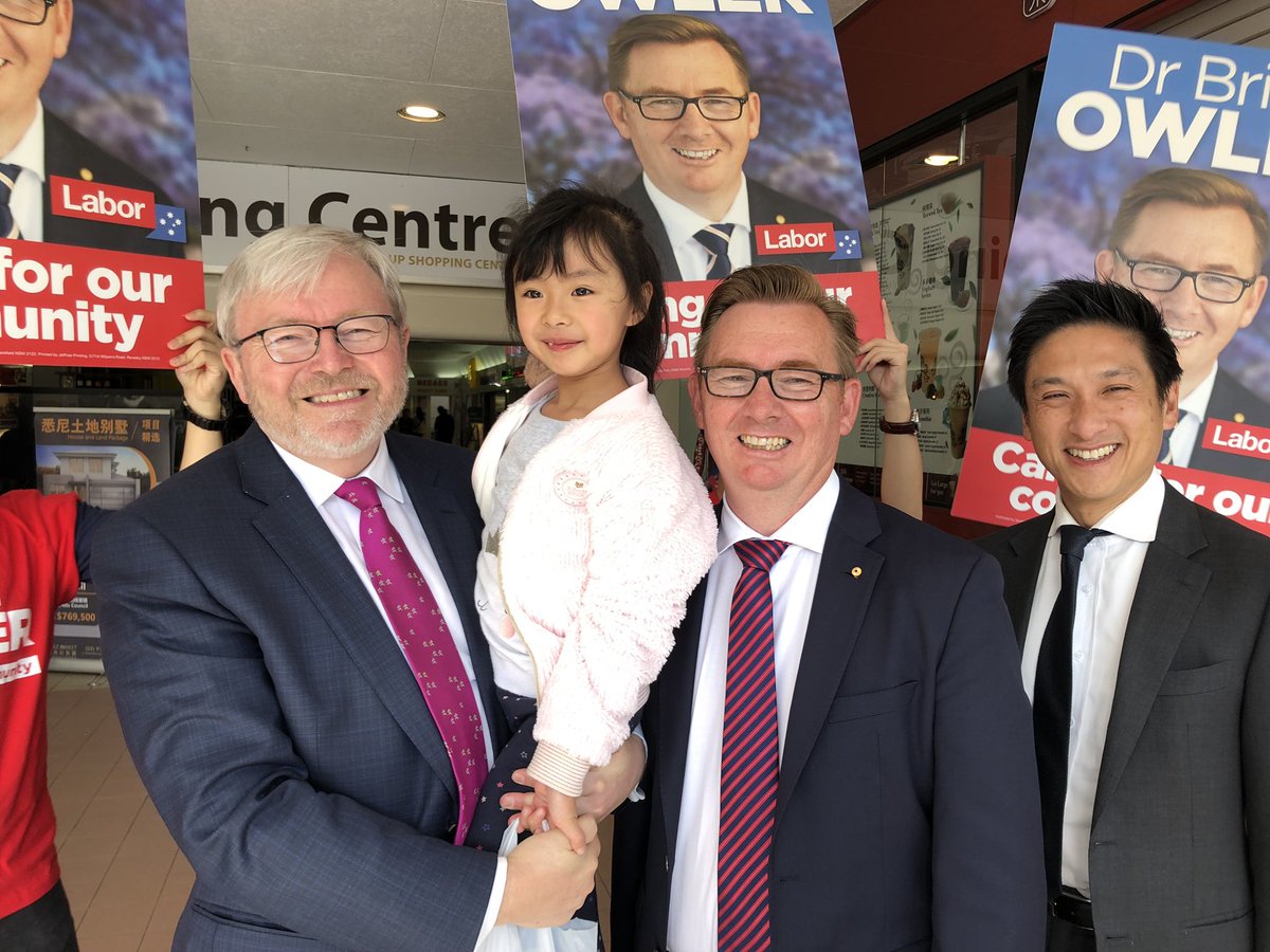 It was great to have <a href="/MrKRudd/">Office of Kevin Rudd, 26th PM of Australia</a> here in Eastwood today as well as <a href="/AustralianLabor/">Australian Labor</a> Senate candidate Jason Yat-Sen Li. Both very popular and well remembered here in #Bennelong