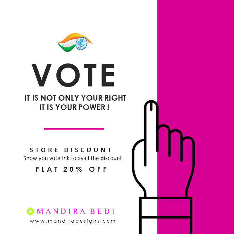 mandiradesigns's tweet photo. Celebrate Your Right
Celebrate Your Power 

We urge each and every one of you to cast your VOTE today !

#VoteIndia #MandiraBedi #LokSabhaElections2019 #IndiaDecides2019  #DeshKaMahaTyohar https://t.co/khh7k8kqCM