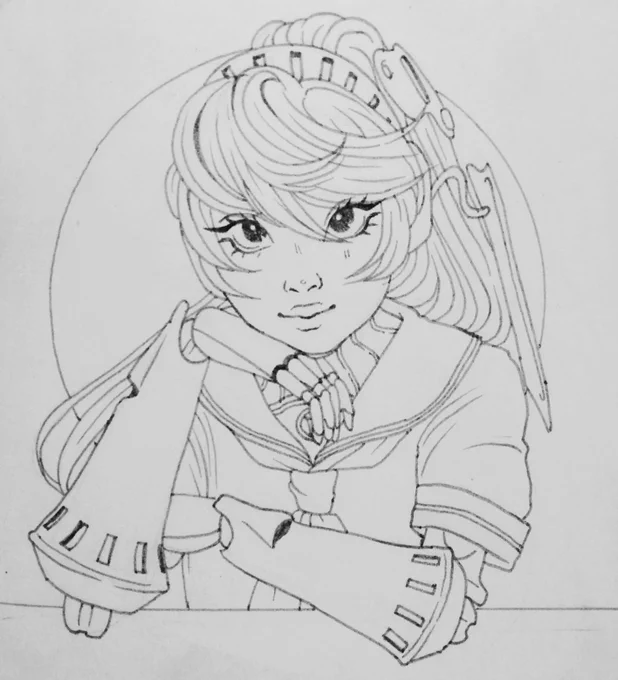 it's 5am but please take this persona labrys sketch i did instead of working on art for class and follow my art ig @ aereio thank u 