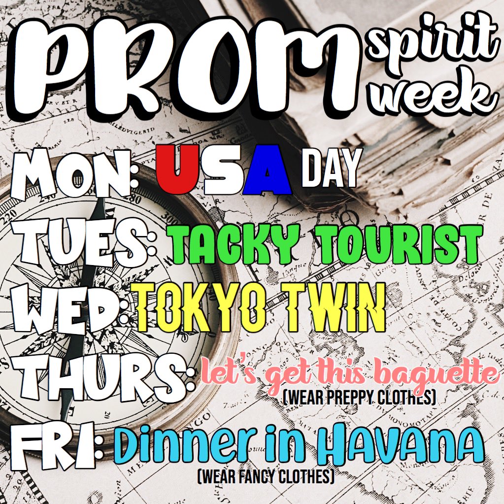 REMINDER‼️ tomorrow is the last day of the food drive and the first day of our prom spirit week! bring canned foods to your second hour!!