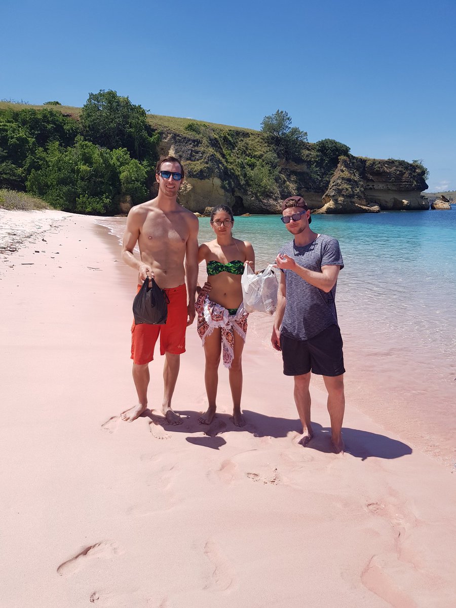 plasticfreeorg's tweet photo. Have you ever seen a #pinkbeach? We came across this stunning stretch of coastline in a remote corner of Indonesia. Unfortunately, we also came across a lot of plastic ☹️ so naturally we did an impromptu #beachcleanup! #BeatPlasticPollution https://t.co/nJs0JZYW2x