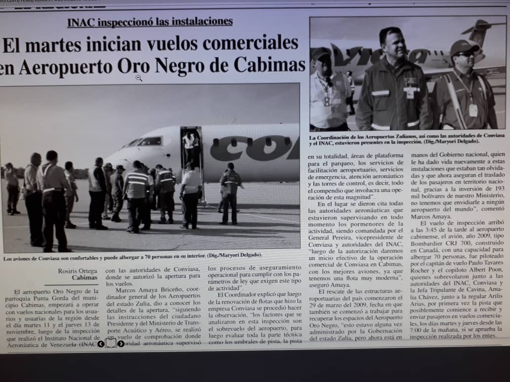 MarcoAmayaOF's tweet photo. cómo parte del crecimiento sostenible para la costa oriental del Lago contemplado en el plan Nacional Simón Bolívar, dimos luego de mas de 24 años de estar cerrado, apertura a nuestro  aeropuerto Oro Negro en el Municipio Cabimas, gobierno de eficiencia en la calle!! https://t.co/EDHJM9yAML
