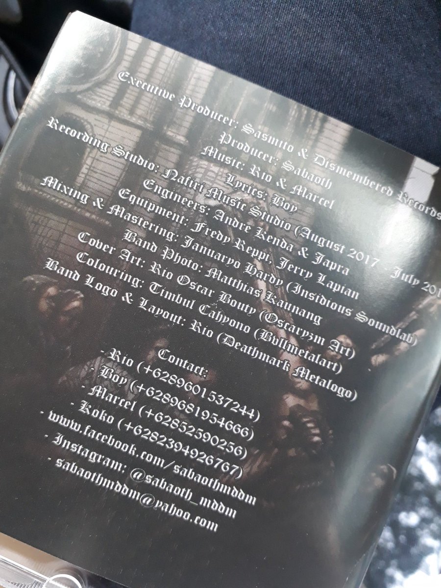 it's an honor for being a part of this album 🙏🙏🙏 albumnya brutal🤘😄 #sabaothmddm