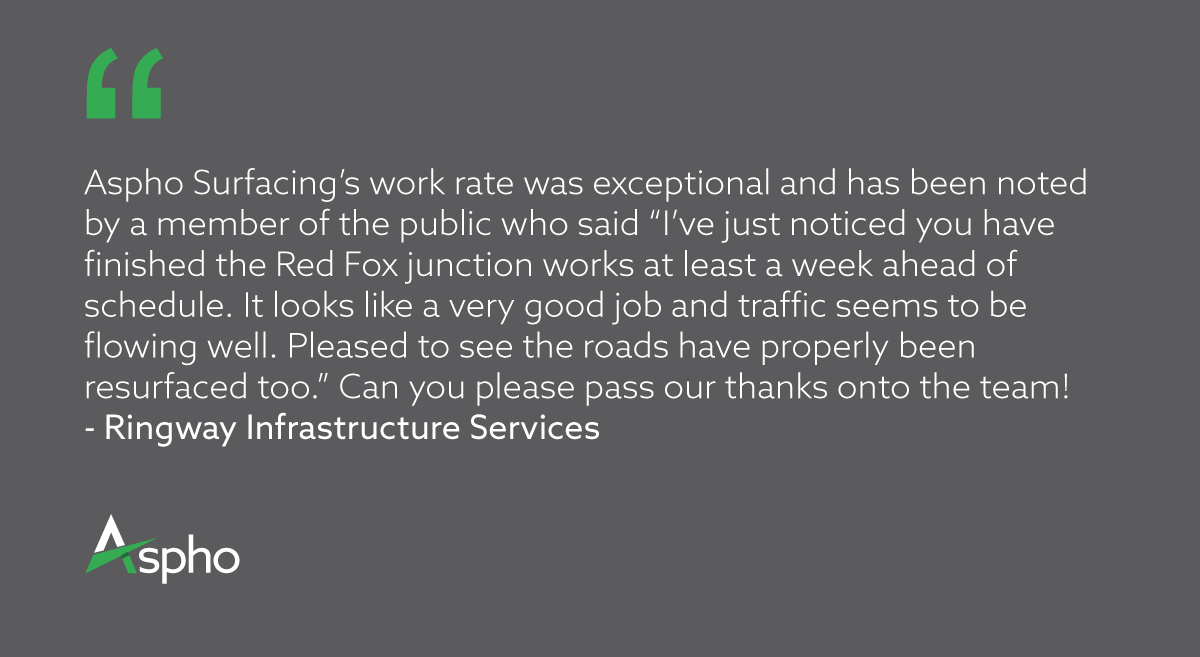 AsphoSurfacing's tweet photo. Today our teams are getting their #mondaymotivation from the feedback we received from Ringway and a member of the public about a recent job they completed. Well done everyone 👍#feedback #clientsatisfaction https://t.co/a1jokYo79x