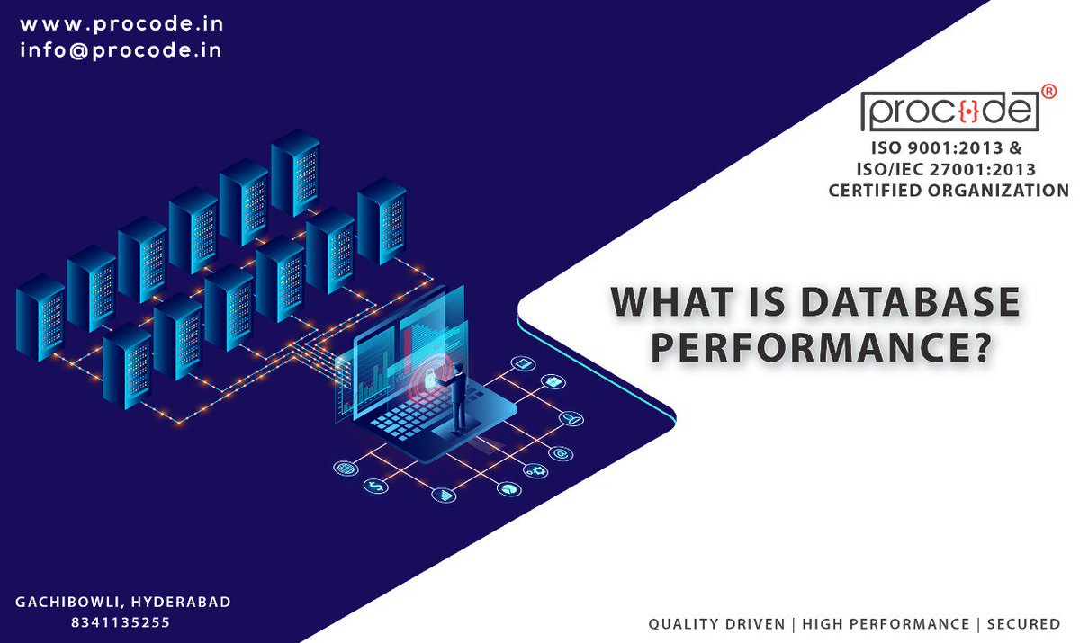 ProcodeSoftech's tweet image. At a high level, database performance can be defined as the rate at which a database management system (DBMS) supplies information to users.
Website: procode.in
Contact: +91 8341135255, 040-48514445
#Procode #Database #Performancetesting #Innovation #Security #ERP