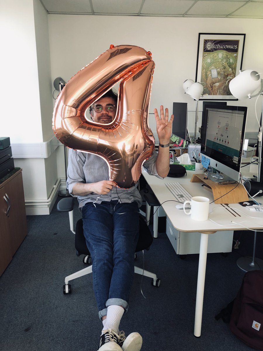 Sean our designer has been with us for four years today! What better way to celebrate than with a lovely rose gold balloon 😄 🎉 #MondayMotivation