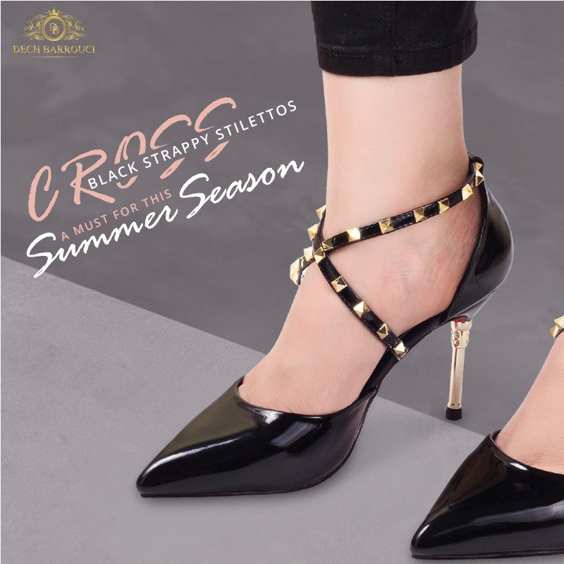Ankle Strap Classy Black High Heels Fashion Shoes on Luulla