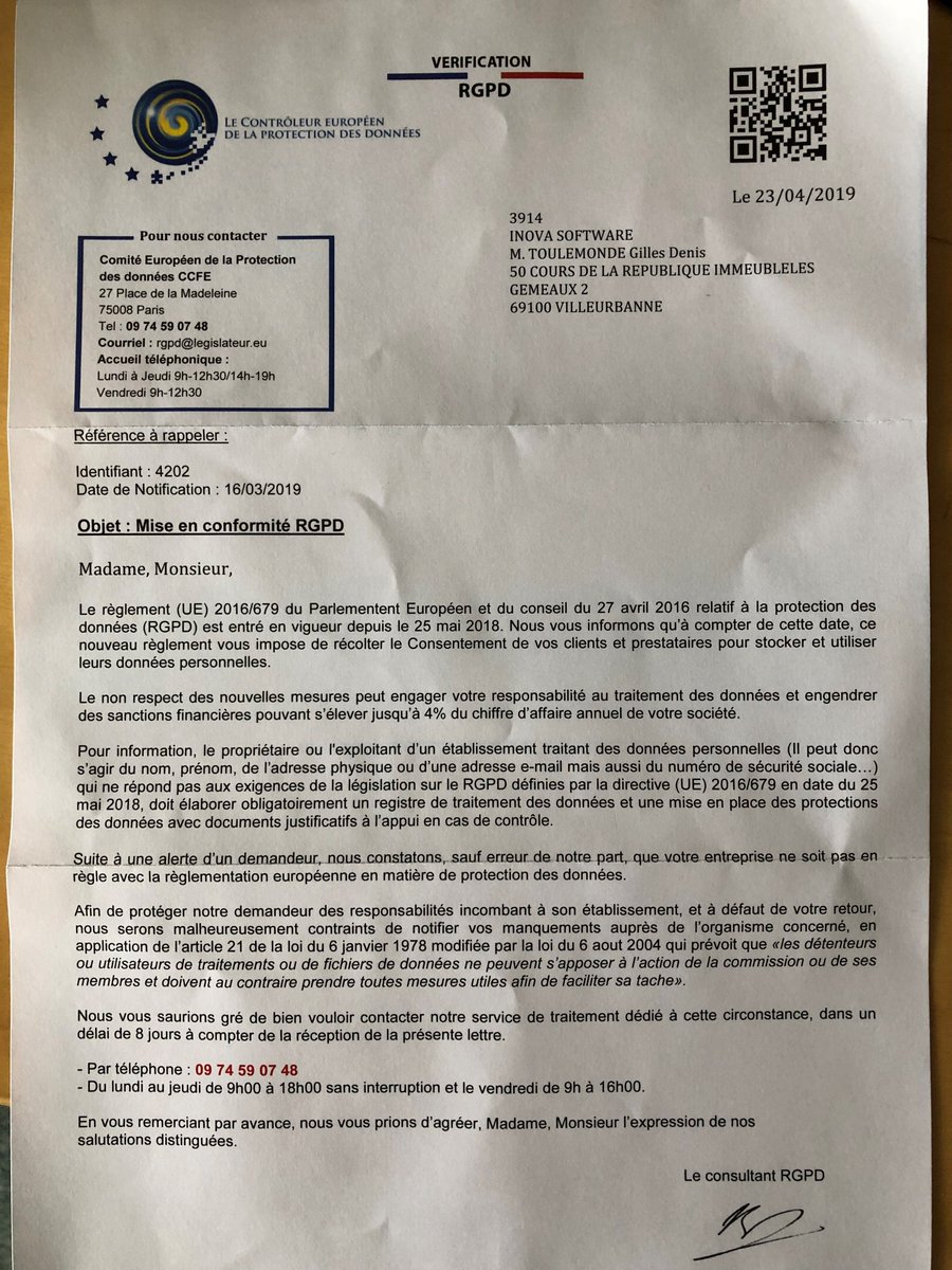 😱😱😱 Ne vous faites pas avoir ! #fraud #RGPD  <a href="/CNIL/">CNIL</a> . Pour les curieux, j'ai l'enregistrement de la conversation... l'opérateur a bien appris son texte et ne se démonte pas, impressionnant 😊