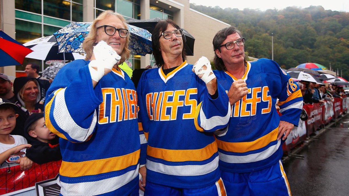 @AndyMascola . I'd have to host my all time favorite movie @Slapshot with @PaulNewman and @MichaelOntkean I've seen this movie over 100 times and it still makes me lmao