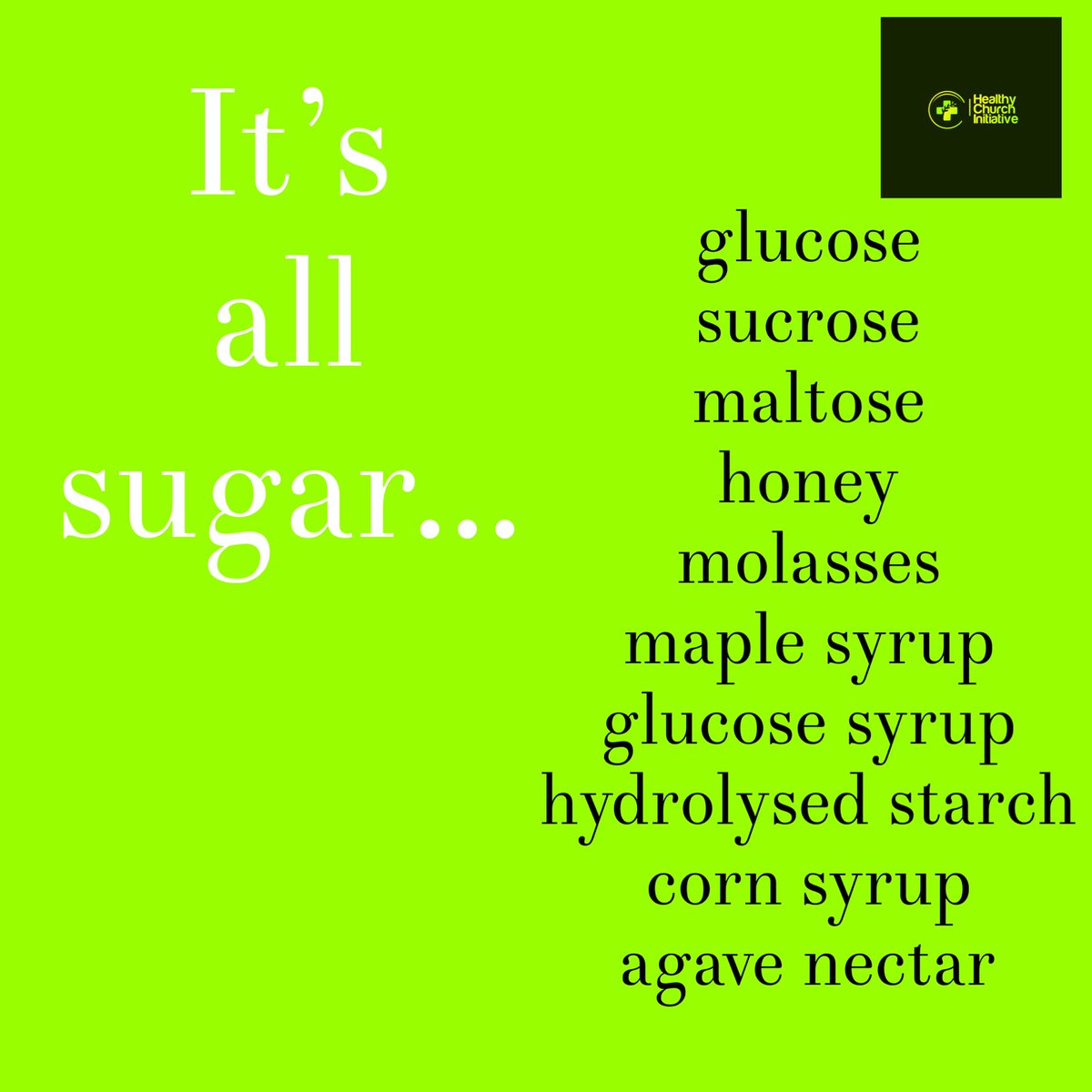 #HCI is a 6week programme for #Blackchurches.
Week2 we cover all things #sugar. Honey, agave nectar & maple syrup & molasses are often marketed as ‘healthier’ but they are just other forms of #sugar. @CinnamonNetwork @MulticulturalMC @HWSouthwark @kelly_ibrahim