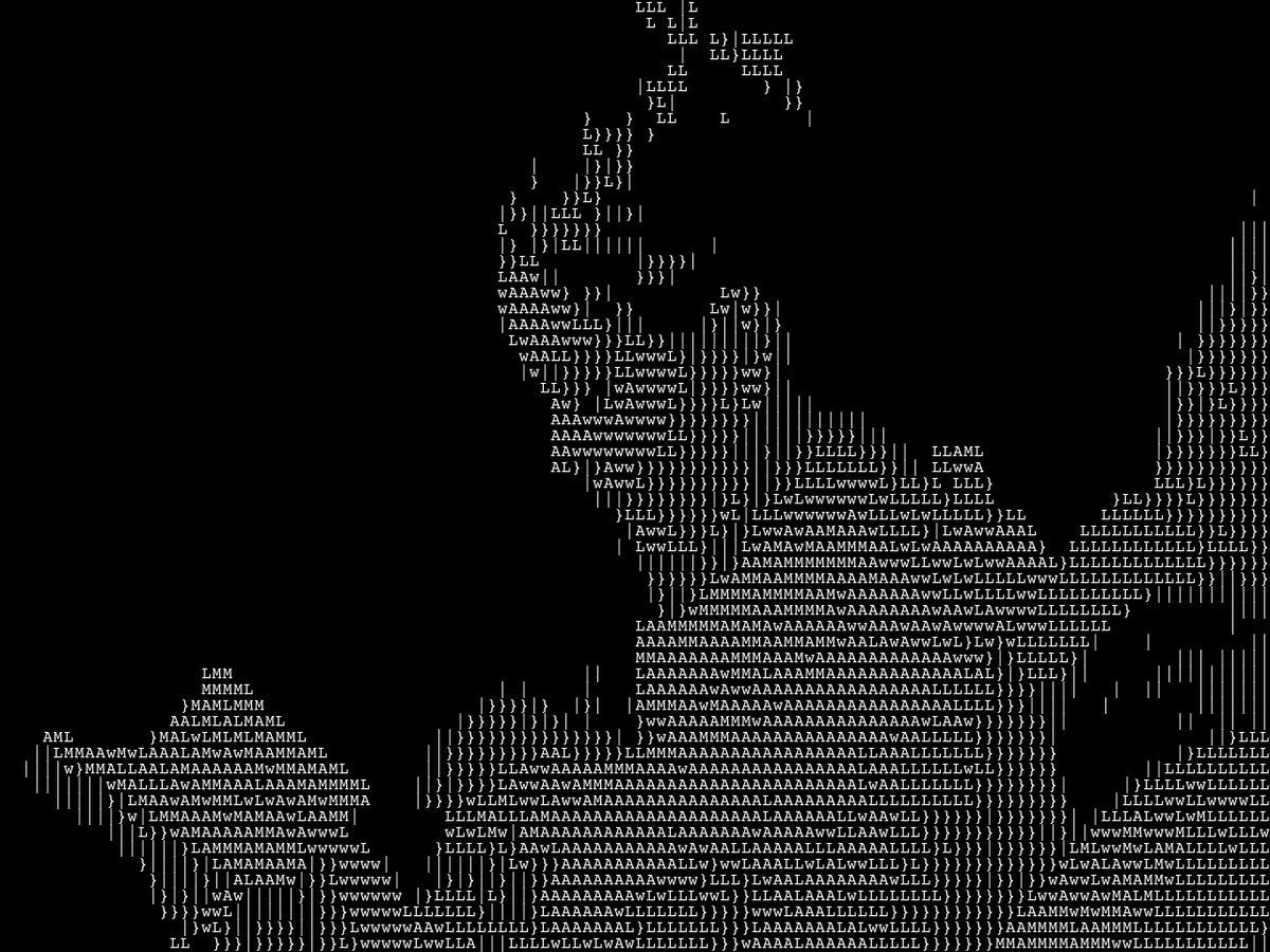 ASCII art portraying woman with book