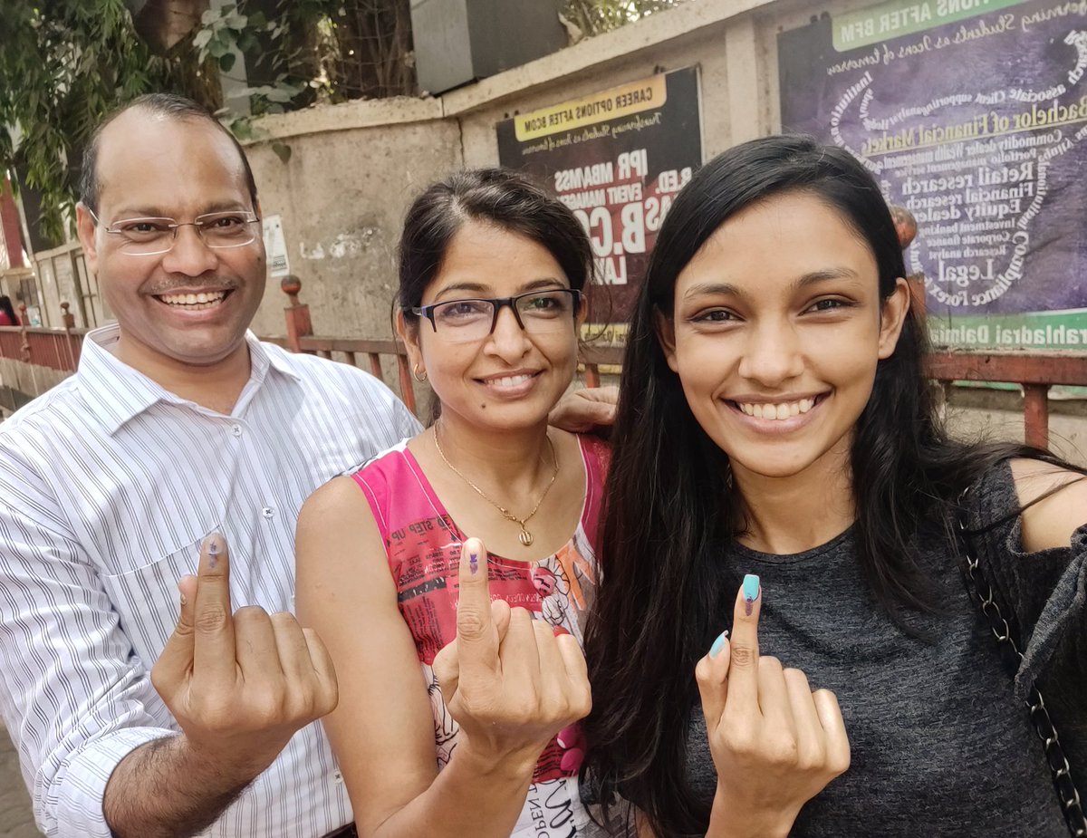 We have voted! Have you???
#MumbaikarVoteKar

#Mumbaikars #MumbaiNorthwest #Mumbai #MumbaiVotesForNation #MumbaiVotes #MumbaiKaConnection #2019Elections #2020PresidentialElection #MondayMotivation #MondayMood #VoteKarIndia