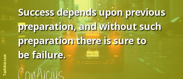 SprintThePark's tweet photo. "Success depends upon previous preparation, and without such preparation there is sure to be failure."
~ Confucius #success https://t.co/uvpJJvVgQj