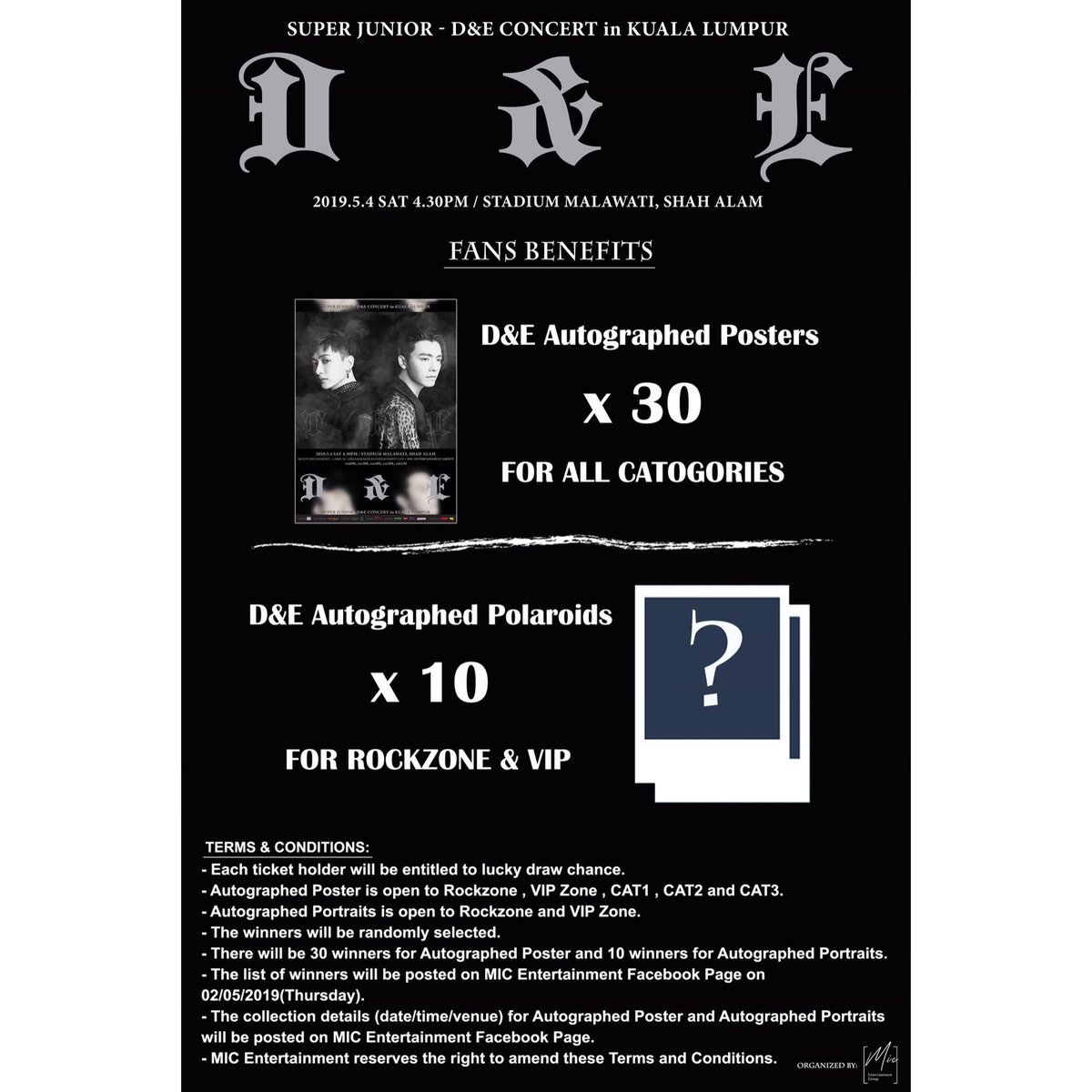 GOOD NEWS, ELF ❗Here you go with the fans benefits ❗

Terms and Conditions apply

#MICentertainment
#SMENTERTAINMENT
#SMTOWN
#DREAMMAKER
#SUPERJUNIOR
#TheDnEinKUALALUMPUR
#SUPERJUNIORDnE
#DONGHAE
#EUNHYUK