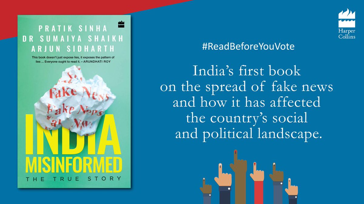 Senseless propaganda via fake news has altered social media and all forms of political discourse in India. Which is why you must #ReadBeforeYouVote. Order your copy of #IndiaMisinformed by @free_thinker, @Neurophysik, and @thoughtbuoy at: amzn.to/2VzFDeb