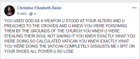 GoorangeGo's tweet photo. YOU USED GOD AS A WEAPON U STOOD AT YOUR ALTERS AND U PREACHED TO THE CROWDS AND U KNEW YOU WERE POISONING THEM BY THE GROUNDS OF THE CHURCH YOU KNEW U WERE STEALING THEIR SOUL NOT SAVING IT YOU KNEW EXACTLY WHAT YOU WERE DOING SO CALCULATED VATICAN YOU KNEW EXACTLY WHAT.... https://t.co/fzDx7RIyxZ