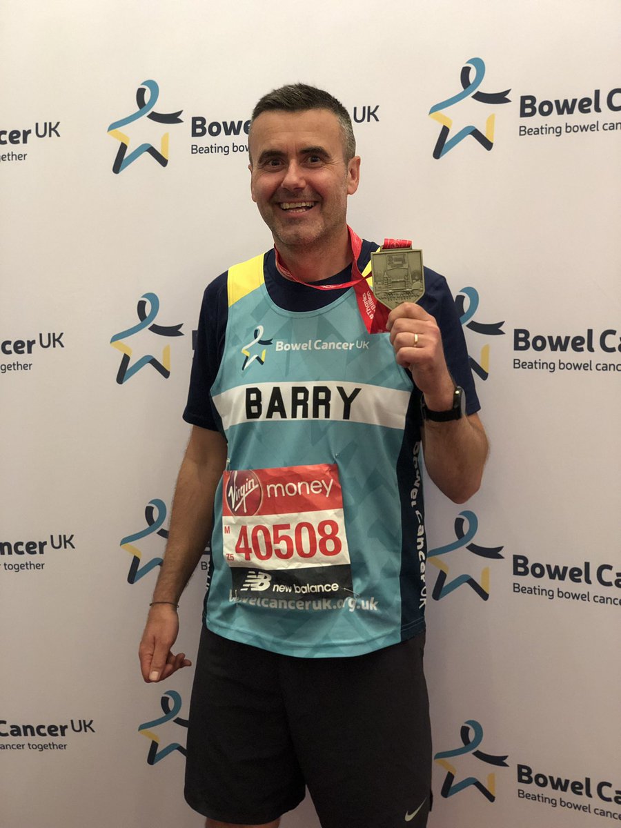 What an amazing day yesterday <a href="/LondonMarathon/">TCS London Marathon</a> my wonderful husband <a href="/BarryWhiteman1/">Barry Whiteman</a> ran for a charity so close to us <a href="/bowelcanceruk/">Bowel Cancer UK</a> and absolutely bloody smashed it! #proud