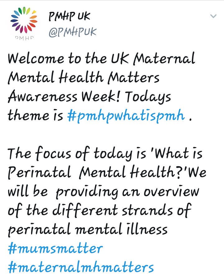 Maternal Mental Health Matters Awareness week has started..........
Good luck to everyone who is raising awareness; we can't wait to see what is going on nationally throughout the week!
#mumsmatter
#maternalmhmatters