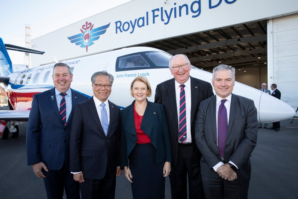 RoyalFlyingDoc's tweet image. So proud to launch RFDS Central Operations&apos; first purpose-built aeromedical jet, the RFDS Medi-Jet 24. The $13 million ultimate ‘flying intensive care unit&apos; was proudly funded by bequests, corporate sponsors and donations from the community. #RFDS #rfdsSANT #emergencyservices