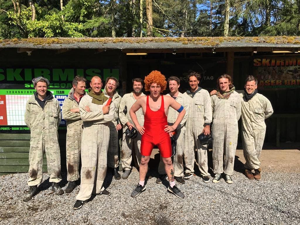 PaintballDevon's tweet photo. Stag do season is here! A great day of paintball for Sam Brights group. #stagdo #paintball #stagdoexeter #groupactivities #guns #fancydress #rifle #competitive https://t.co/cF2qvFmdtG