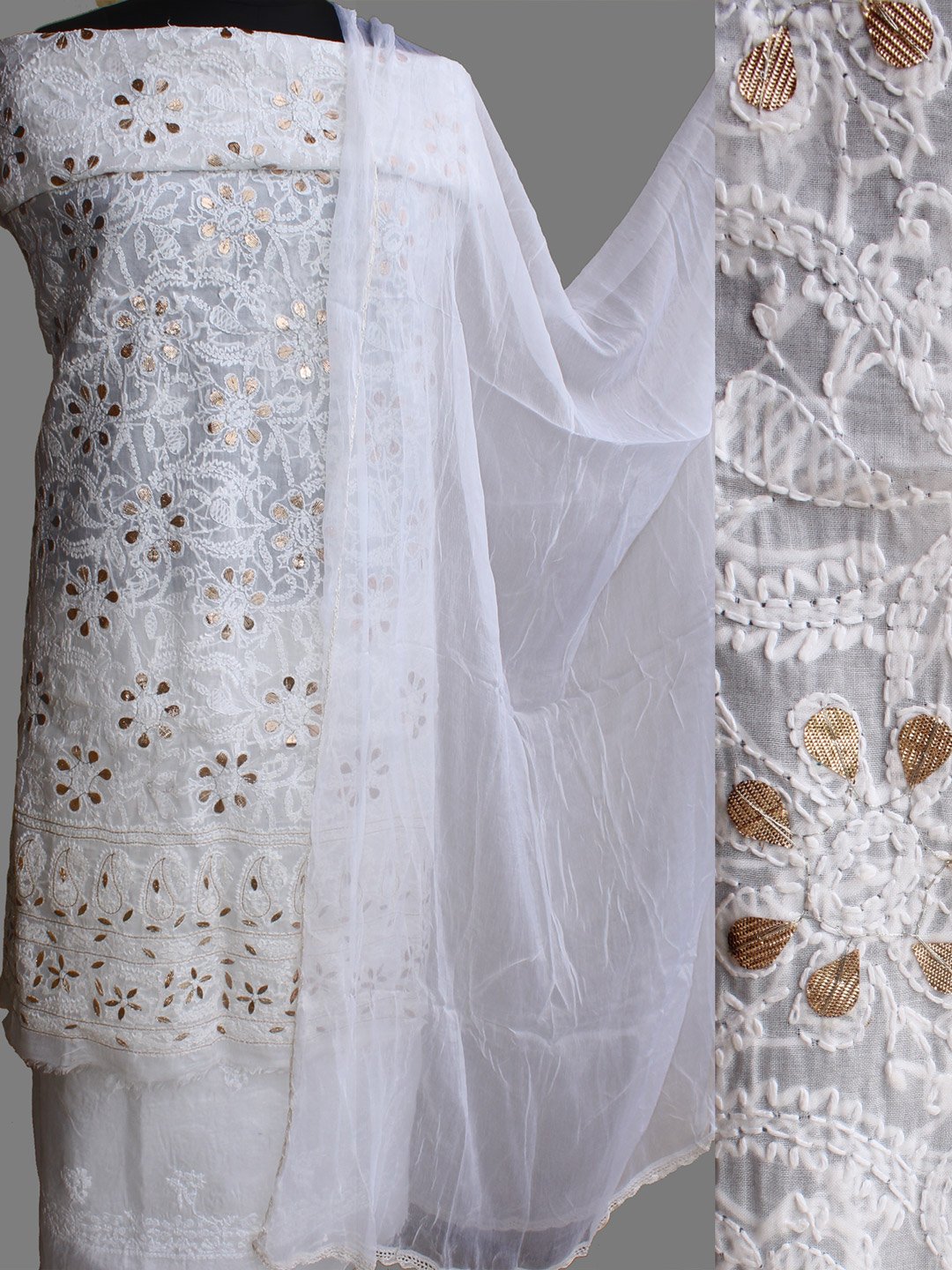 Vivek K. Singh on X RT Shilphaat White Gota Patti Chikankari 3pc Ladies Suit Set. Click on link to shop online https t sgNn9WjTtW chikankari handembroiderey handmade lucknow sustainablefashion WhoM...