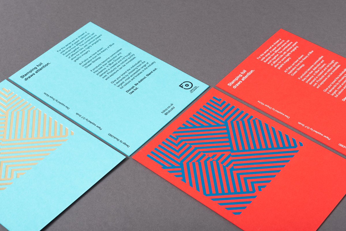 New design work for <a href="/Foilco/">Foilco</a> on <a href="/GFSmithpapers/">GF Smith</a> <a href="/colorplanpapers/">GF Smith Colorplan</a> - on display at #MultiplicityLondon this Thursday.