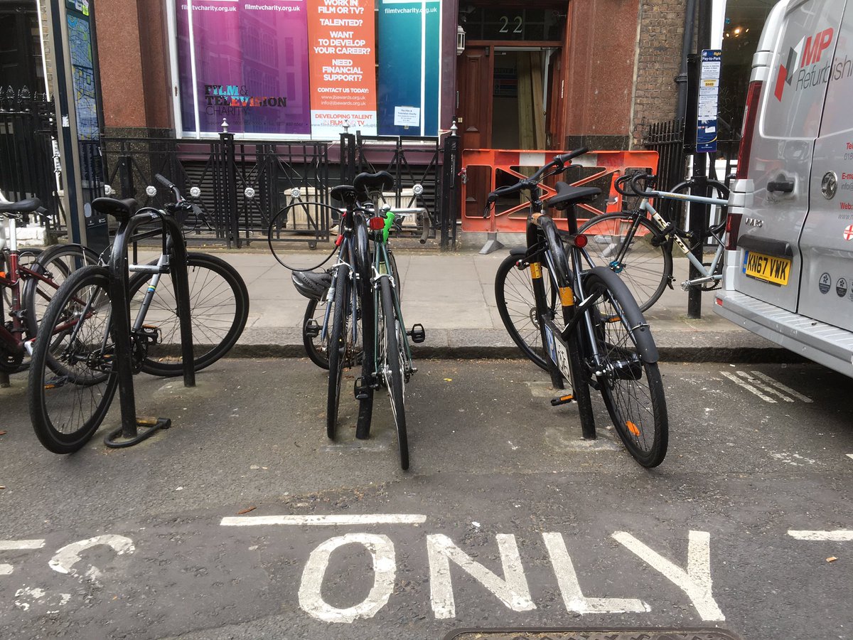 The bike parking options in Golden Square are pretty unappealing. <a href="/CityWestminster/">Westminster City Council</a> <a href="/planforsoho/">Plan For Soho</a>