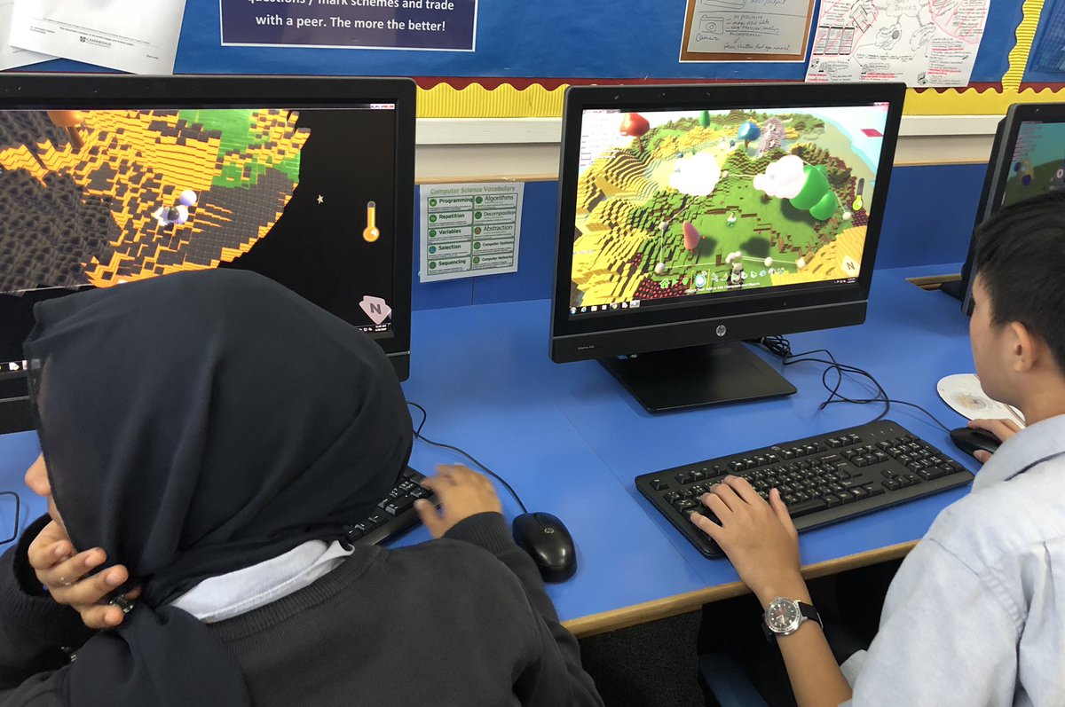 BSAKdigital's tweet photo. #BSAKY8 using #kodu to create their own games - using if statements and loops, then writing their key algorithms in pseudo code. https://t.co/A84rwvUCJp