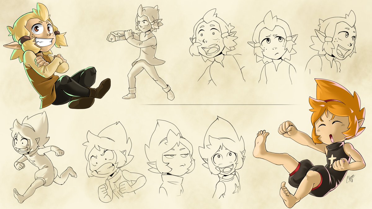 Sheet de Flopin et Elely réalisée en 2018 pour me familiariser avec les personnages de Wakfu ! #Wakfu 