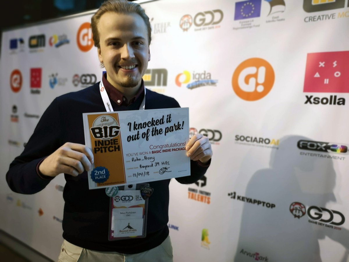 beyond39hills's tweet image. WE WON 2ND PLACE at BIG INDIE PITCH! Pitched our game to at Big Indie Pitch at #GameDevDays Tallinn and it seems like people agree, Robo_Proxy is an amazing game with huge potential! 😉🤘
#pitching #businessdevelopment #networking #GDD #play2learn #edugaming #educationalgame