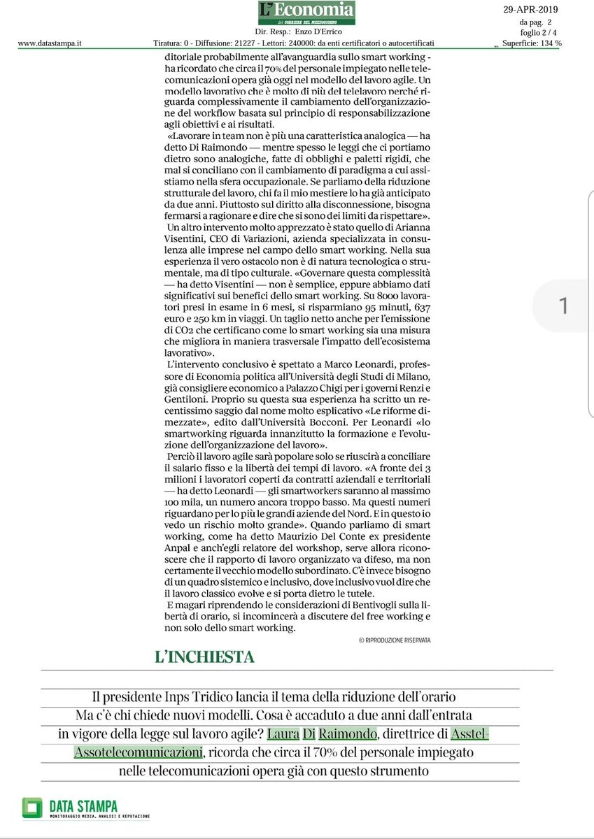 smpsnik's tweet image. No al taglio x legge delle ore lavorate, si ad uno #smartworking che concili salario fisso libertà dei tempi di lavoro e che migliori trasversalmente l&apos;impatto dell&apos;ecosistema lavorativo, in attesa del #freeworking
@BentivogliMarco