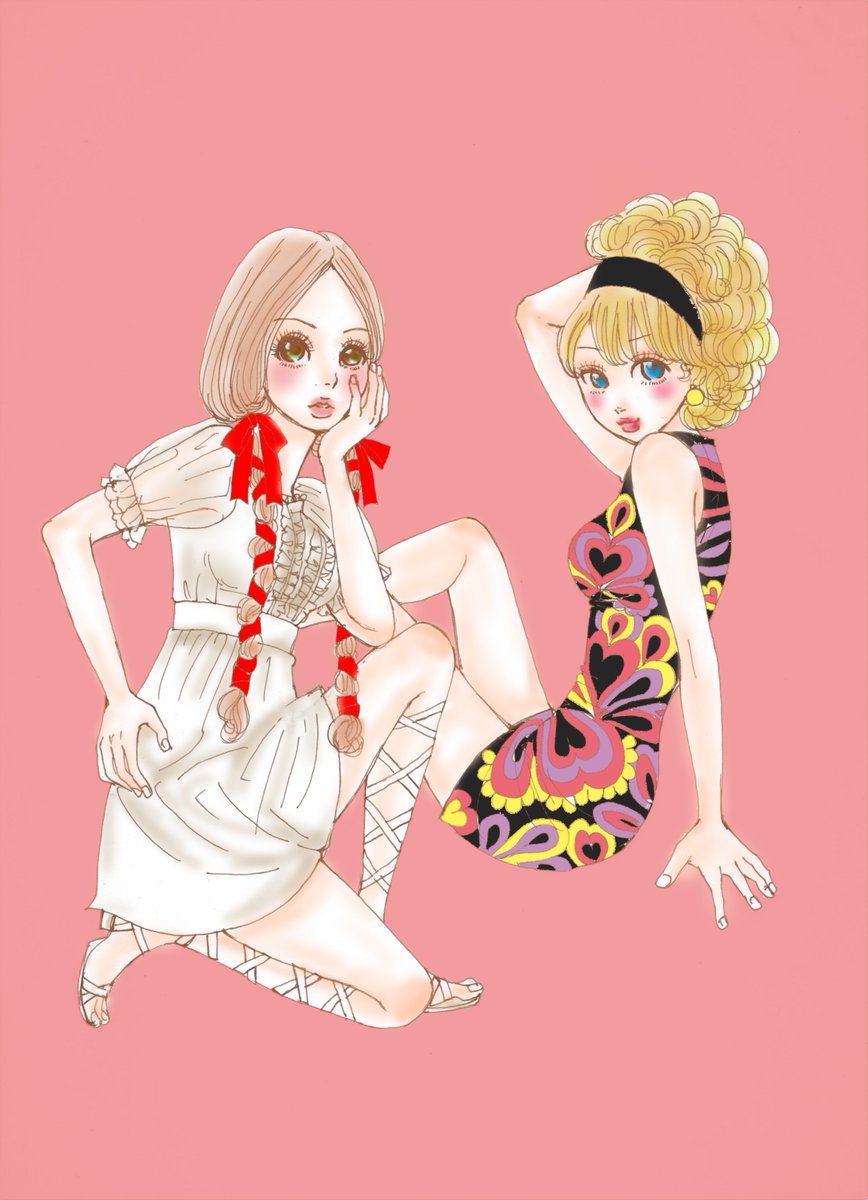 ぴのこ堂 Twitter પર イラスト 女の子 令和でも平成でもなく昭和風ファッション