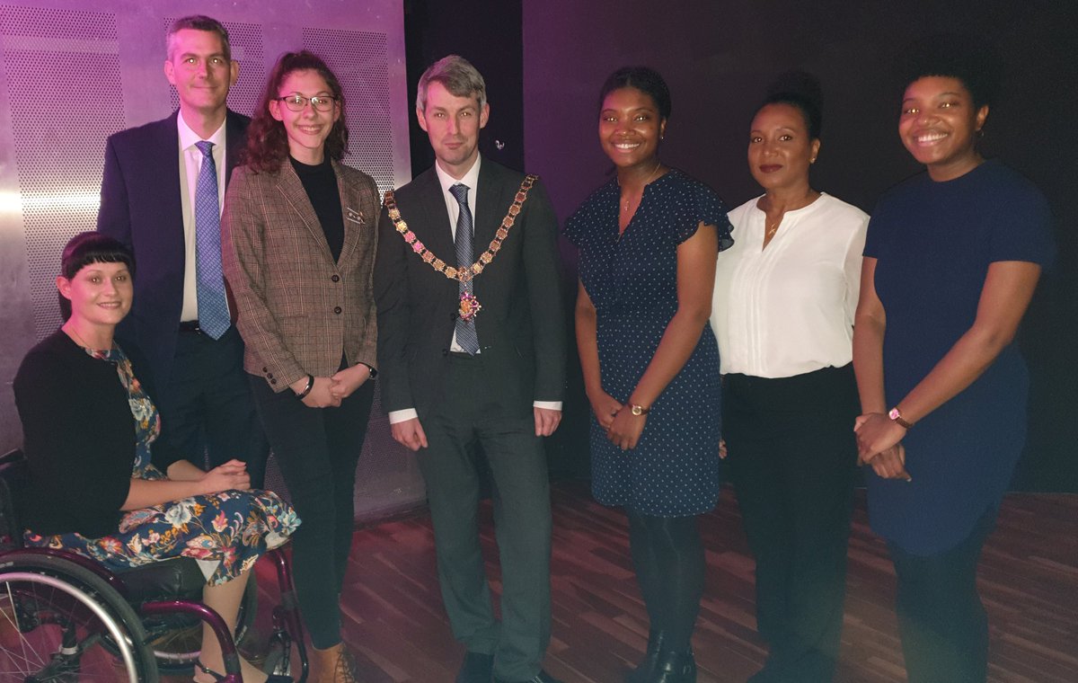BrettFreeman67's tweet image. It was wonderful being present to see @WokingCollege students Grace Campbell and Jaylen Simons with their families, picking up Outstanding Achievement awards at the @WillForster Mayor's Civic Reception on Friday