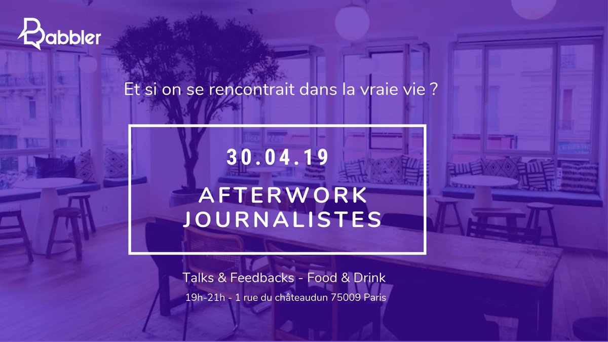 On organise un Afterwork Journalistes le Mercredi 30 Avril dans les superbes locaux de la startup @Selency_com ! Vous êtes journaliste ? Pour venir : hannahoiknine.typeform.com/to/SMK6xh #afterwork #journalistes #media #startup