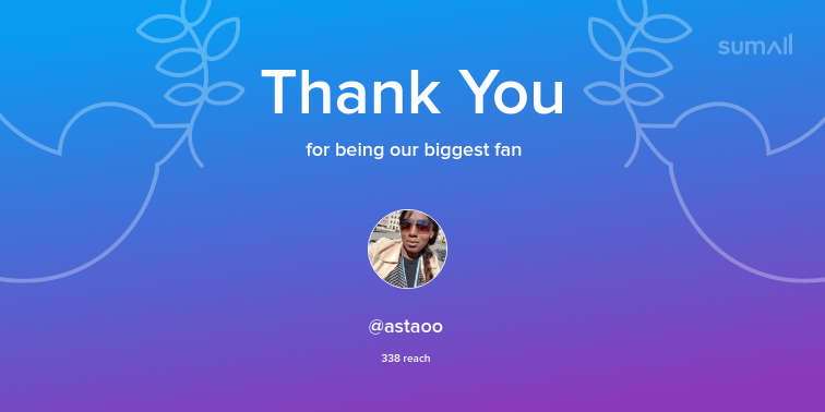 Our biggest fans this week: <a href="/astaoo/">Assetou DIARRA</a>. Thank you! via sumall.com/thankyou?utm_s…