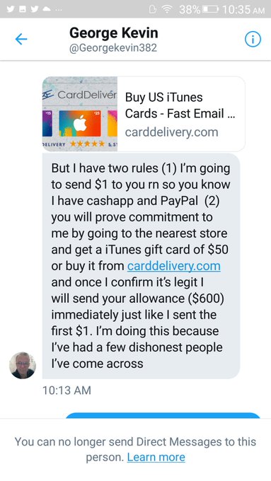 Another fake scammer. He blocked me after I told him I didn't have money to buy card. Report his ass<a href="/tag/sugardaddies"class="tags"><span>#sugardaddies</span></a><a href="/tag/sugardaddytwitter"class="tags"><span>#sugardaddytwitter</span></a><a href="/tag/sugarbabywanted"class="tags"><span>#sugarbabywanted</span></a>