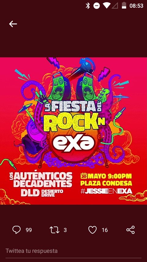 _sin_razon's tweet photo. @ExaFM @LADecadentes Quiero asistir a  #LaFiestaDelRockNExa! 🤘🎶 
 #JessieEnExa canción favorita "Amor" https://t.co/LFxHw2ypvU